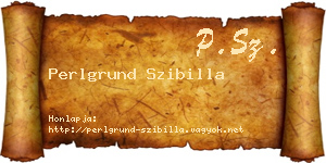 Perlgrund Szibilla névjegykártya
